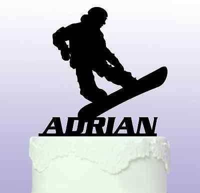Personalised Snow Boarding Acrylic Cake Topper
