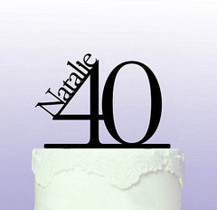 Elegant 40th Birthday Cake Topper