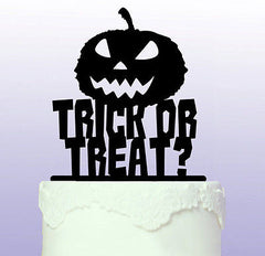 Personalised Trick or Treat Pumpkin Cake Topper - Halloween