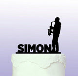 Personalised Sax Player Acrylic Cake Topper