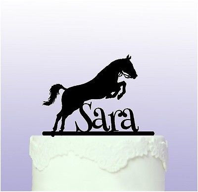 Personalised Jumping Horse Cake Topper