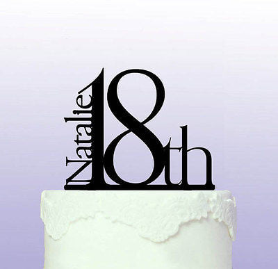 Elegant 18th Birthday Cake Topper | Personalised Cake Toppers