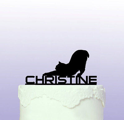 Stretching Cat Personalised Cake Topper