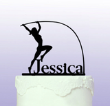 Pole Vaulting Female Personalised Cake Topper