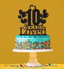 10th Birthday Loved Cake Topper - 10 Years Old - Tenth