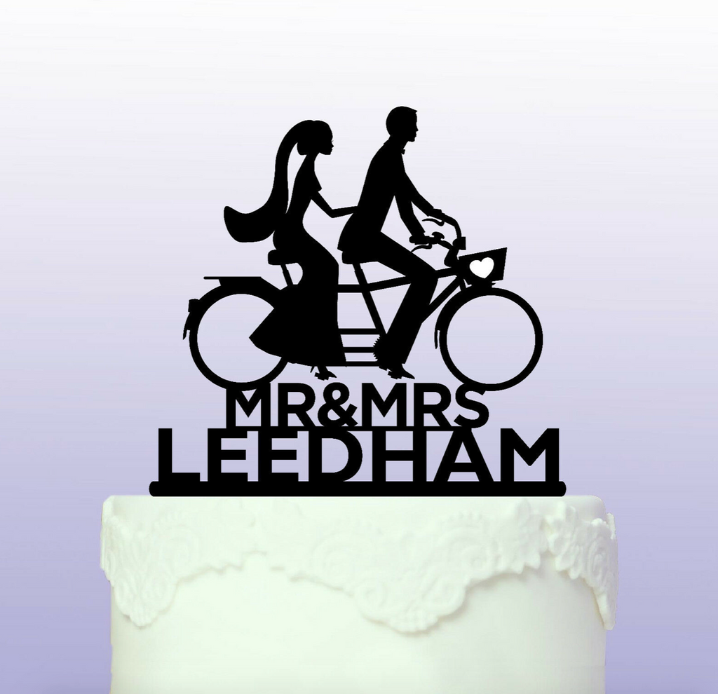 Personalised Wedding Tandem Bike Cake Topper