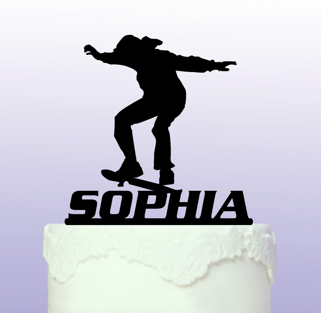 Personalised Skateboard Cake Topper - Skater
