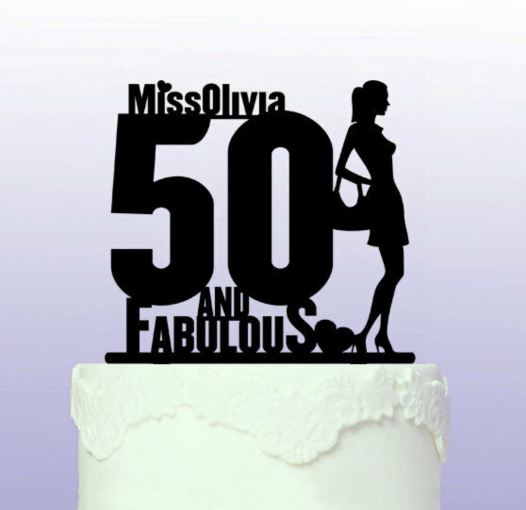 Personalised 50th and Fabulous Cake Topper